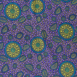 BUSH ONIONS & WILD FLOWERS PURPLE by Aboriginal Artist JANE DOOLAN