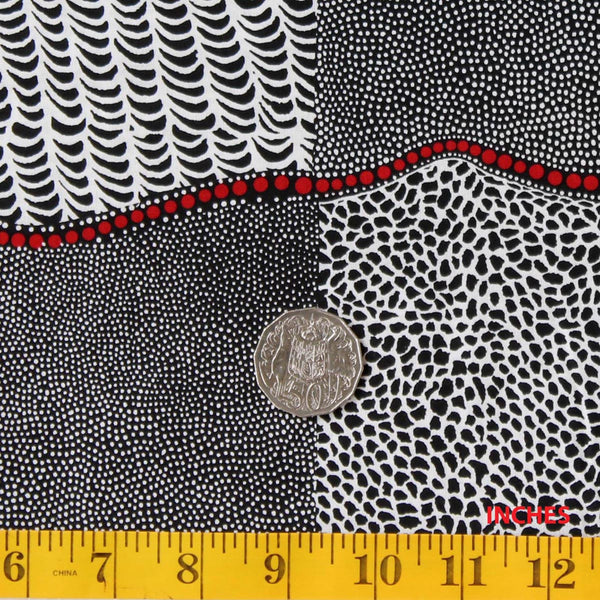 BUSH ONION DREAMING BLACK  by Aboriginal Artist JANE HUDSON