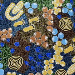 BUSH PLUM DREAMING GOLD - by Juliette Nakamarra Morris