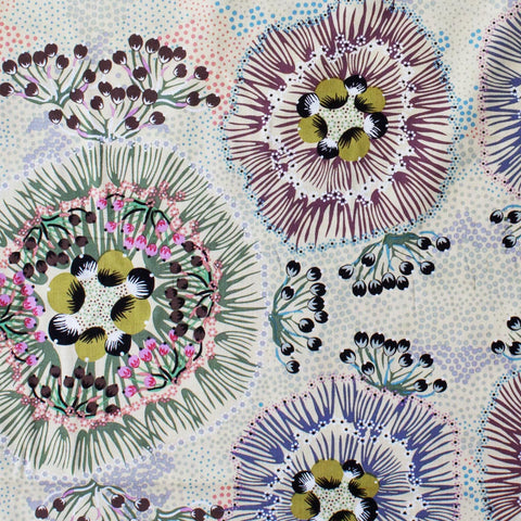 BUSH PLUM ECRU by Australian Aboriginal Artist Polly Naparulla Wheeler