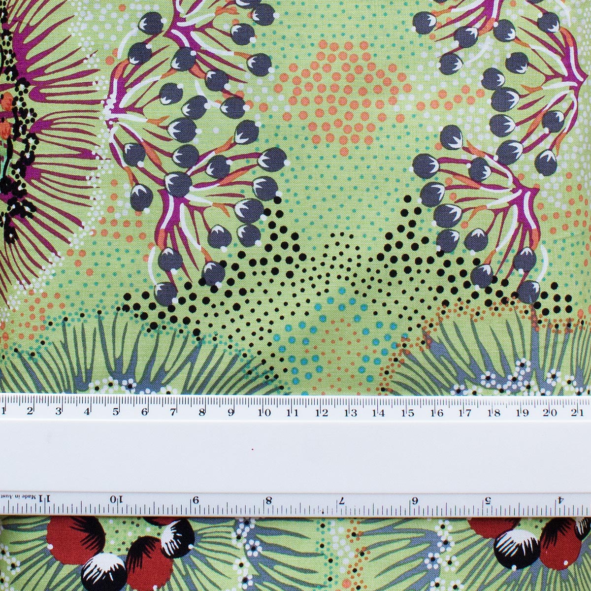 BUSH PLUM GREEN by Australian Aboriginal Artist Polly Naparulla Wheeler