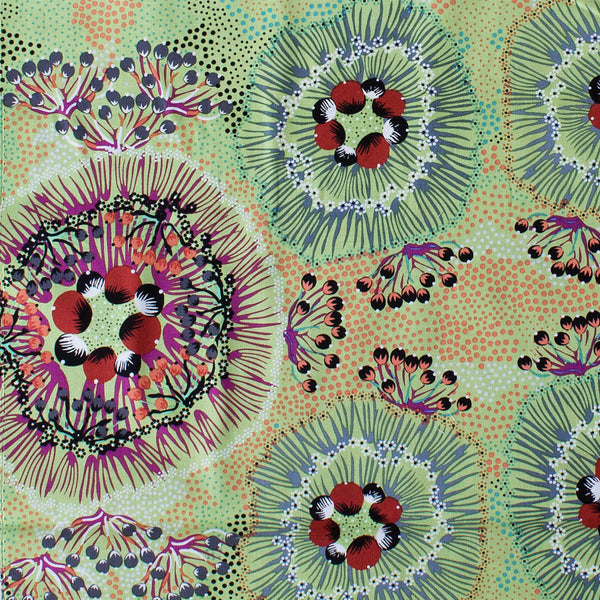 BUSH PLUM GREEN by Australian Aboriginal Artist Polly Naparulla Wheeler