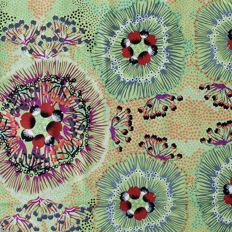 BUSH PLUM GREEN by Australian Aboriginal Artist Polly Naparulla Wheeler