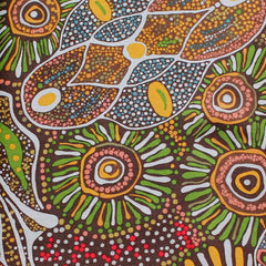 BUSH TUCKER AFTER RAIN GREEN by Aboriginal Artist MARLENE DOOLAN