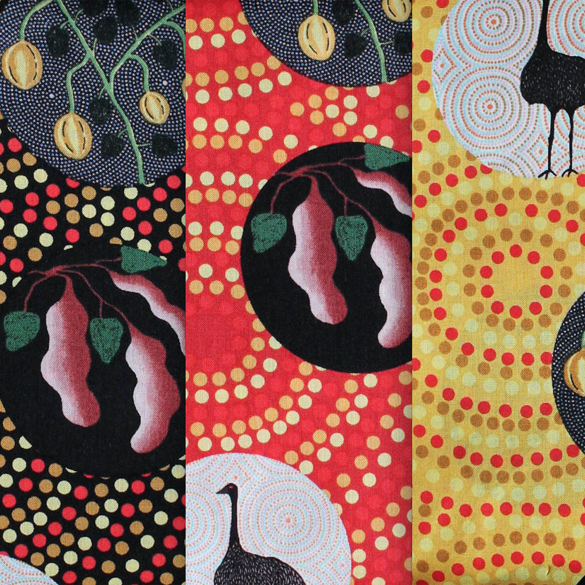 BUSH TUCKER WITH WILD FIG BLACK by Aboriginal Artist NATASHA STUART