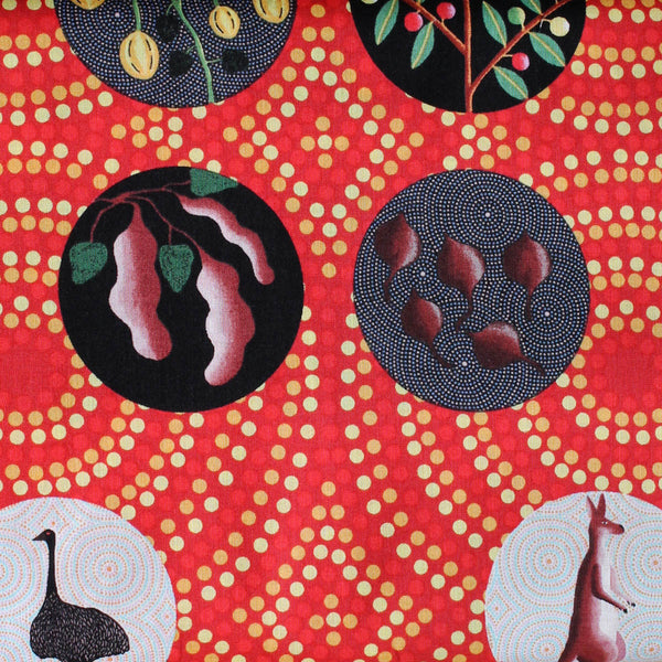 BUSH TUCKER WITH WILD FIG RED by Aboriginal Artist NATASHA STUART