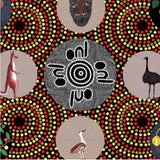 BUSH TUCKER WITH WILD FIG BLACK by Aboriginal Artist NATASHA STUART