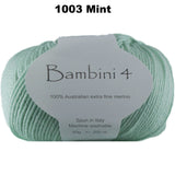 BAMBINI 4 -100% Australian Wool 4ply/Sport - 50g / 200m  CHOOSE COLOUR