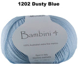 BAMBINI 4 -100% Australian Wool 4ply/Sport - 50g / 200m  CHOOSE COLOUR