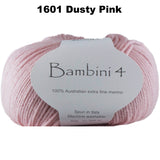 BAMBINI 4 -100% Australian Wool 4ply/Sport - 50g / 200m  CHOOSE COLOUR