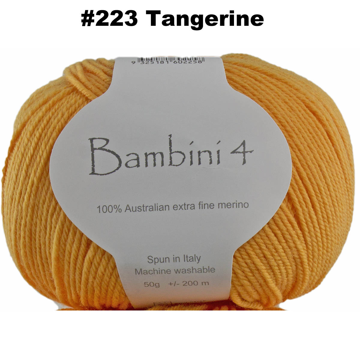 BAMBINI 4 -100% Australian Wool 4ply/Sport - 50g / 200m  CHOOSE COLOUR
