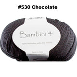 BAMBINI 4 -100% Australian Wool 4ply/Sport - 50g / 200m  CHOOSE COLOUR