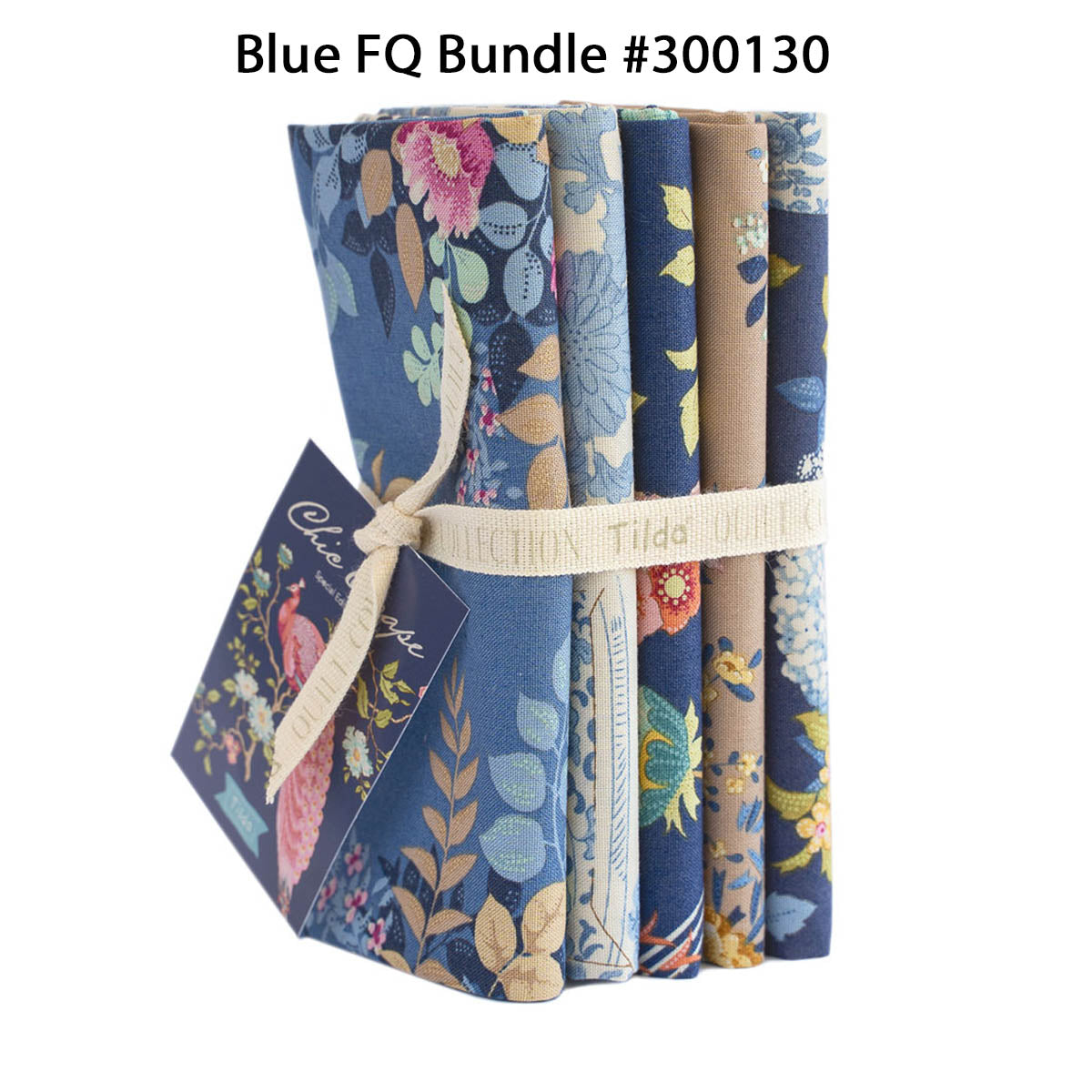 Tilda CHIC ESCAPE - FQ Bundle Blue - # 300130 - 5 FQ's