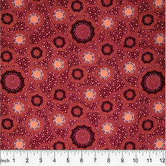 CAMPING GROUND BURGUNDY by Aboriginal Artist Charlie Egan