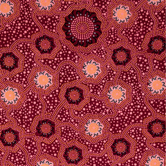 CAMPING GROUND BURGUNDY by Aboriginal Artist Charlie Egan