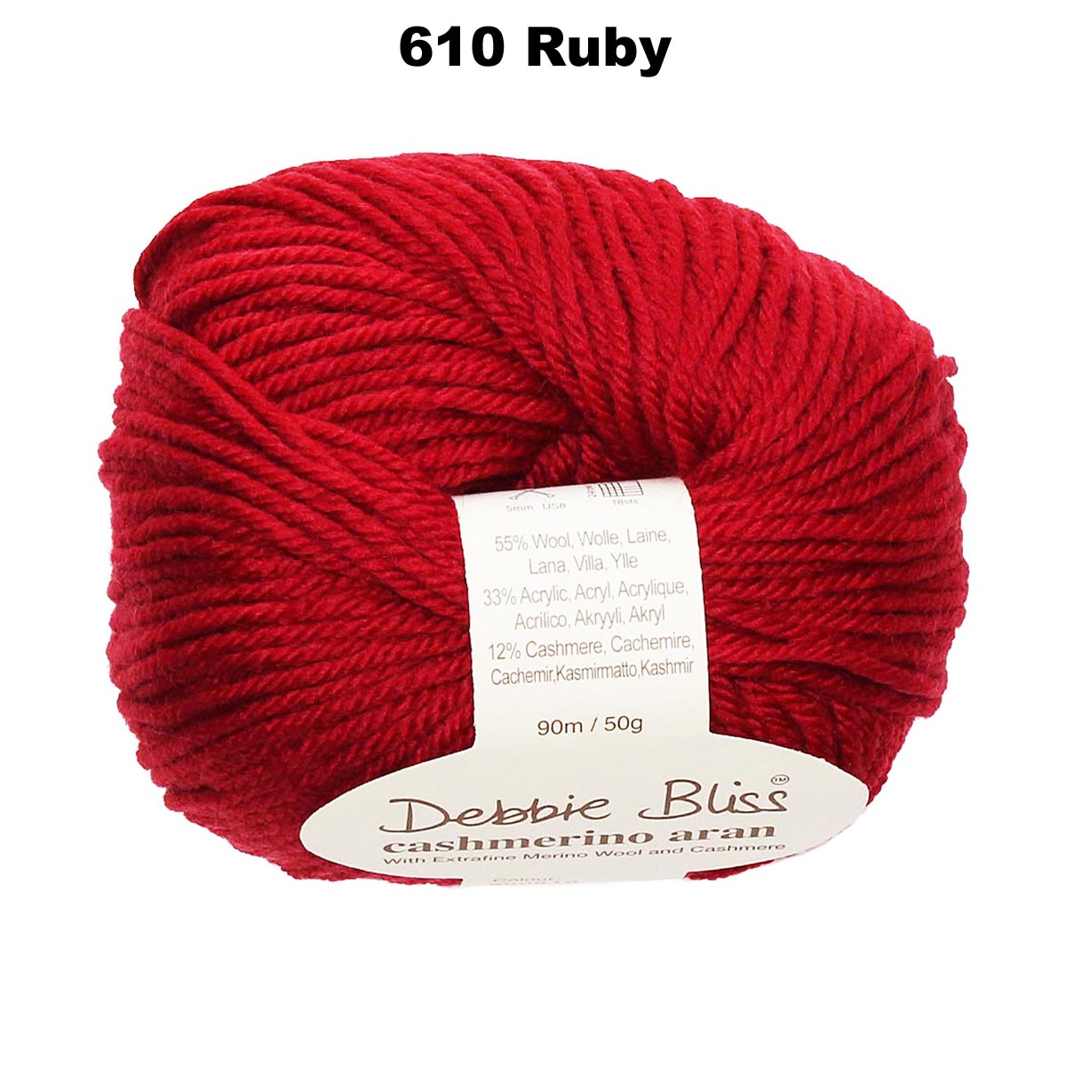CASHMERINO ARAN 50g/90m 10ply/Aran/Worsted CHOOSE COLOUR