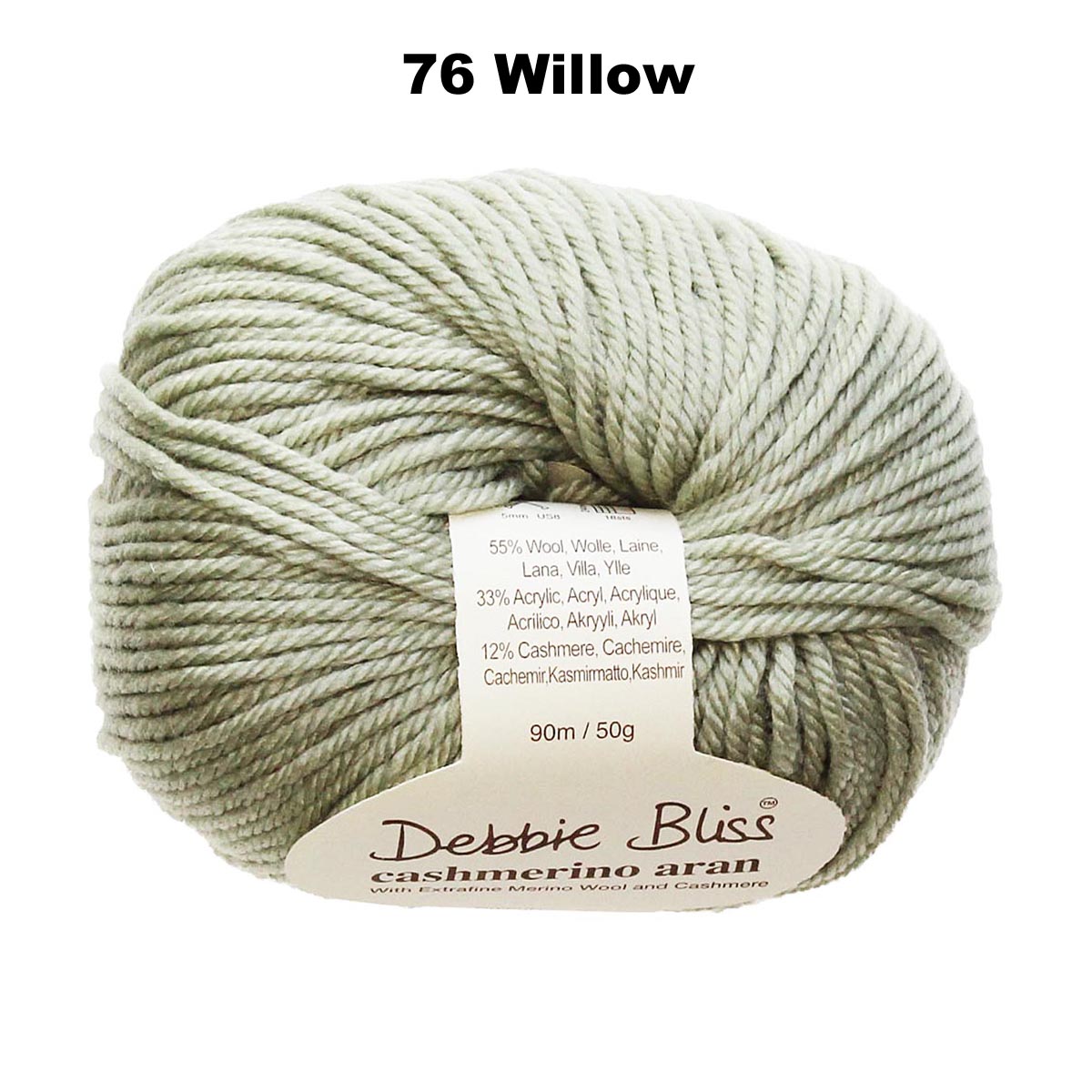 CASHMERINO ARAN 50g/90m 10ply/Aran/Worsted CHOOSE COLOUR