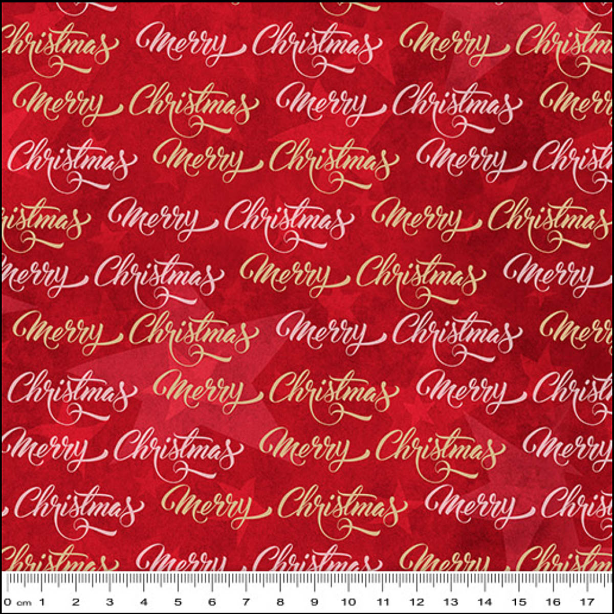 KK/CO MERRY CHRISTMAS TEXT RED - Christmas in Oz Collection by K&K