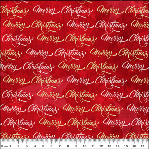 KK/CO MERRY CHRISTMAS TEXT RED - Christmas in Oz Collection by K&K