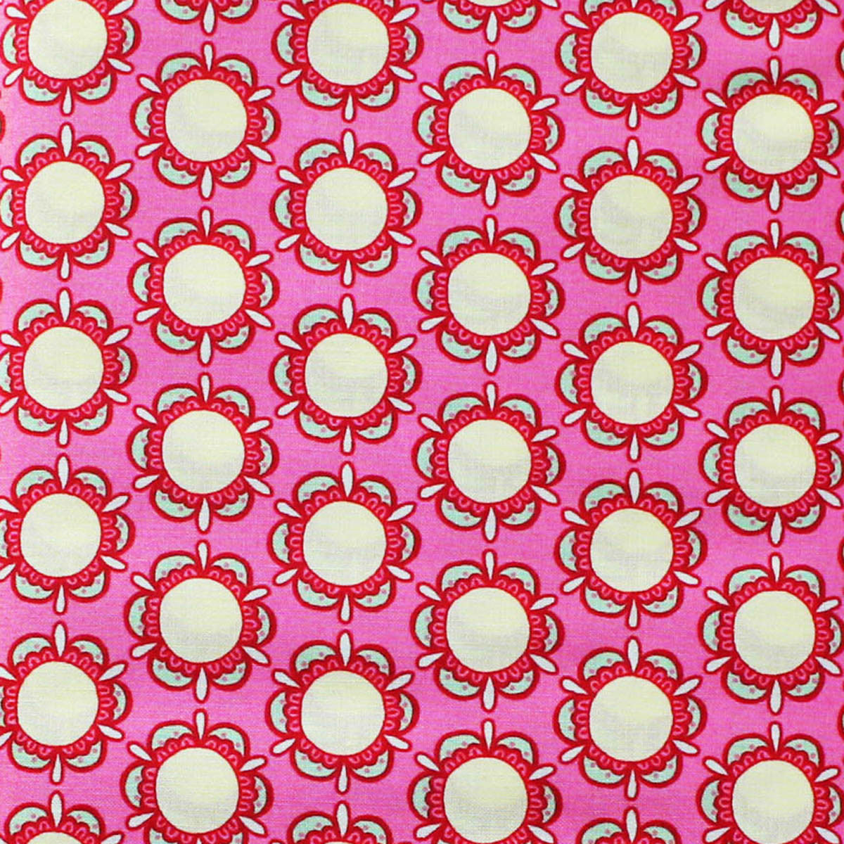 EB/FC CIRCLE FLOWERS Pink/Yellow/Green - Flower Child Collection by Rosalie Quinlan