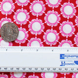 EB/FC CIRCLE FLOWERS Red/Pink/White - Flower Child Collection by Rosalie Quinlan