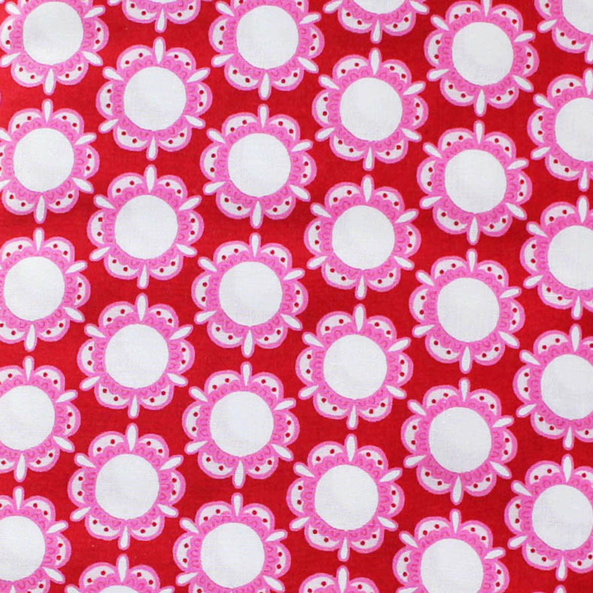 EB/FC CIRCLE FLOWERS Red/Pink/White - Flower Child Collection by Rosalie Quinlan
