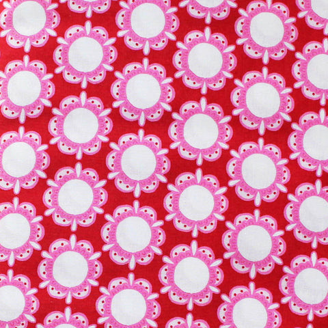 EB/FC CIRCLE FLOWERS Red/Pink/White - Flower Child Collection by Rosalie Quinlan