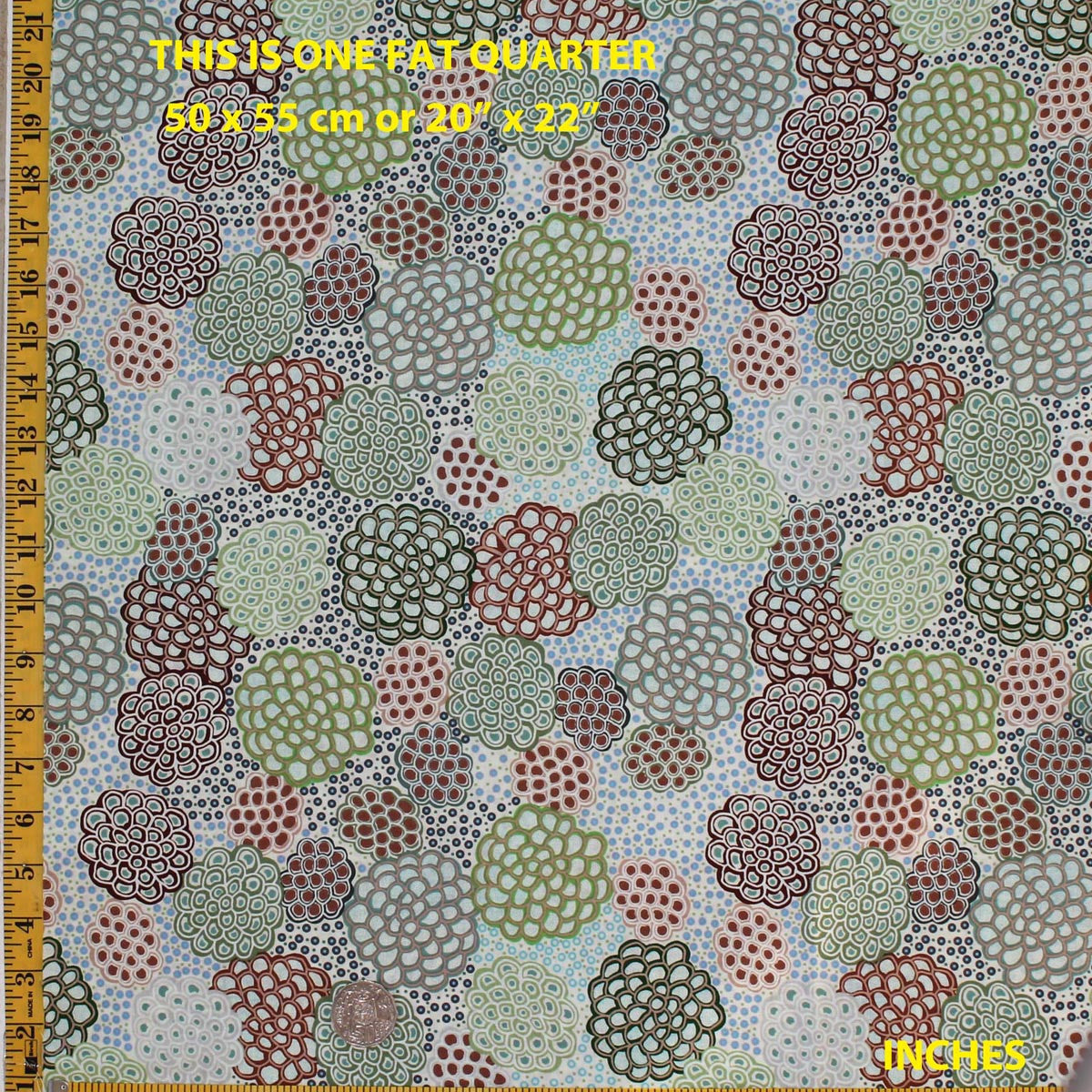 DANCING FLOWERS GREEN by Australian Aboriginal Artist JUNE SMITH