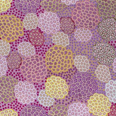 DANCING FLOWERS PINK by Australian Aboriginal Artist JUNE SMITH