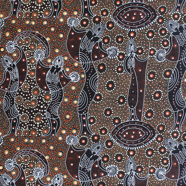 DANCING SPIRIT BROWN by Australian Aboriginal Artist COLLEEN WALLACE