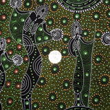 DANCING SPIRIT GREEN by Australian Aboriginal Artist COLLEEN WALLACE