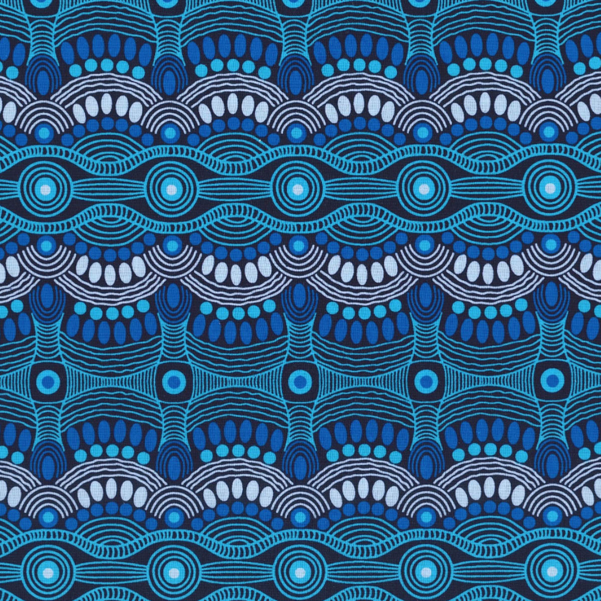 DESERT FLORA BLUE by Aboriginal Artist Roseanne Ellis