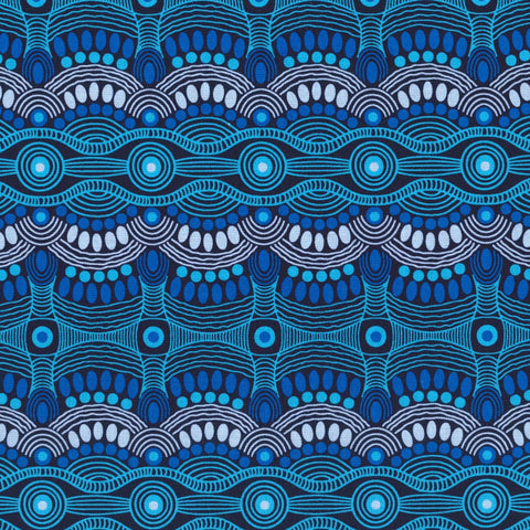 DESERT FLORA BLUE by Aboriginal Artist Roseanne Ellis