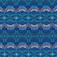 DESERT FLORA BLUE by Aboriginal Artist Roseanne Ellis