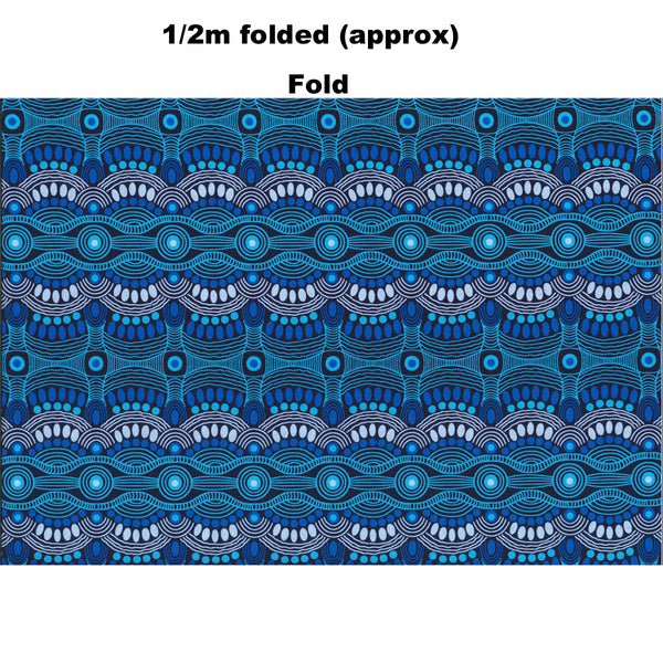 DESERT FLORA BLUE by Aboriginal Artist Roseanne Ellis