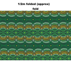 DESERT FLORA GREEN by Aboriginal Artist Roseanne Ellis