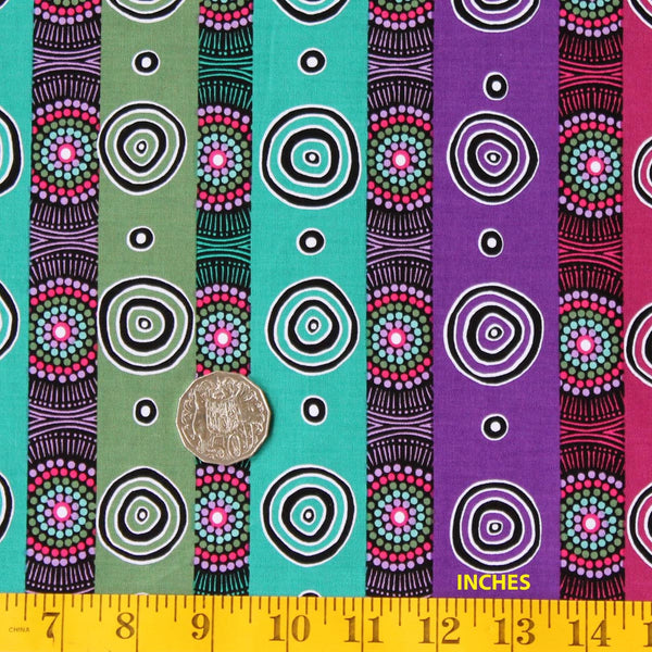 DESERT FLOWERS BLACK by Australian Aboriginal Artist MARIE ELLIS