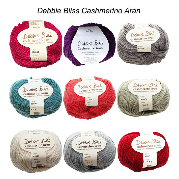 CASHMERINO ARAN  50g/90m 10ply/Aran/Worsted CHOOSE COLOUR