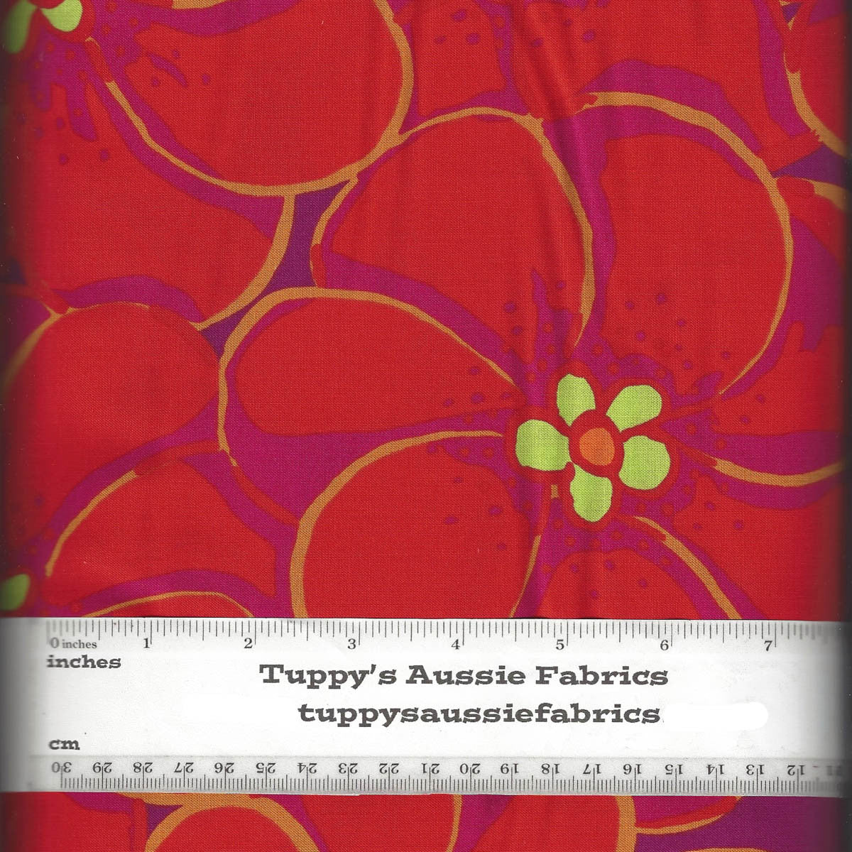 KF/ ELEPHANT FLOWERS ORANGE- Kaffe Fassett