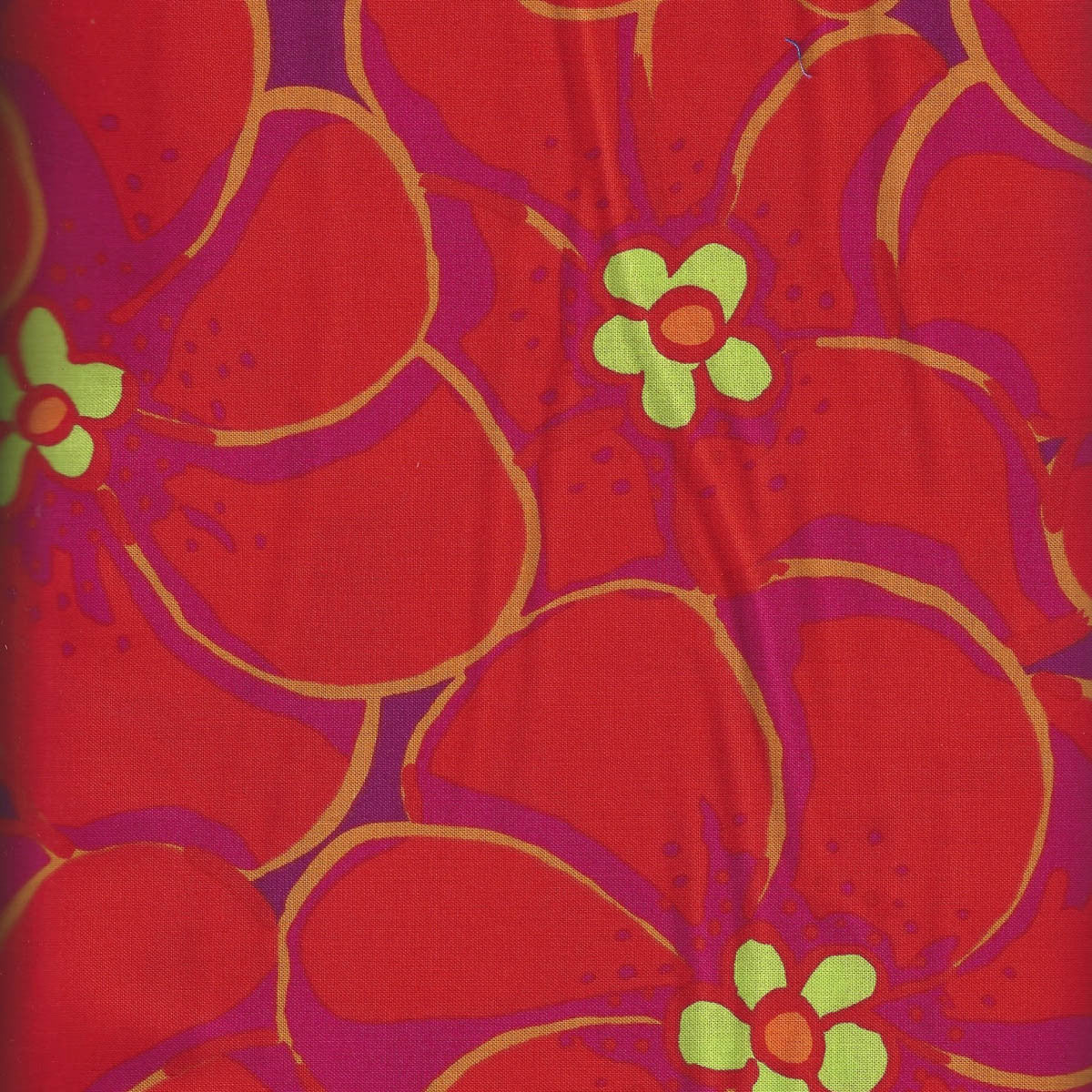 KF/ ELEPHANT FLOWERS ORANGE- Kaffe Fassett