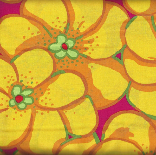 KF/ ELEPHANT FLOWERS YELLOW- Kaffe Fassett