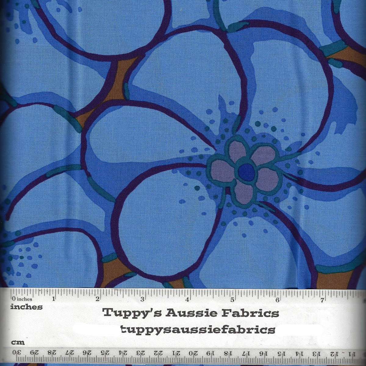 KF/ ELEPHANT FLOWERS BLUE- Kaffe Fassett