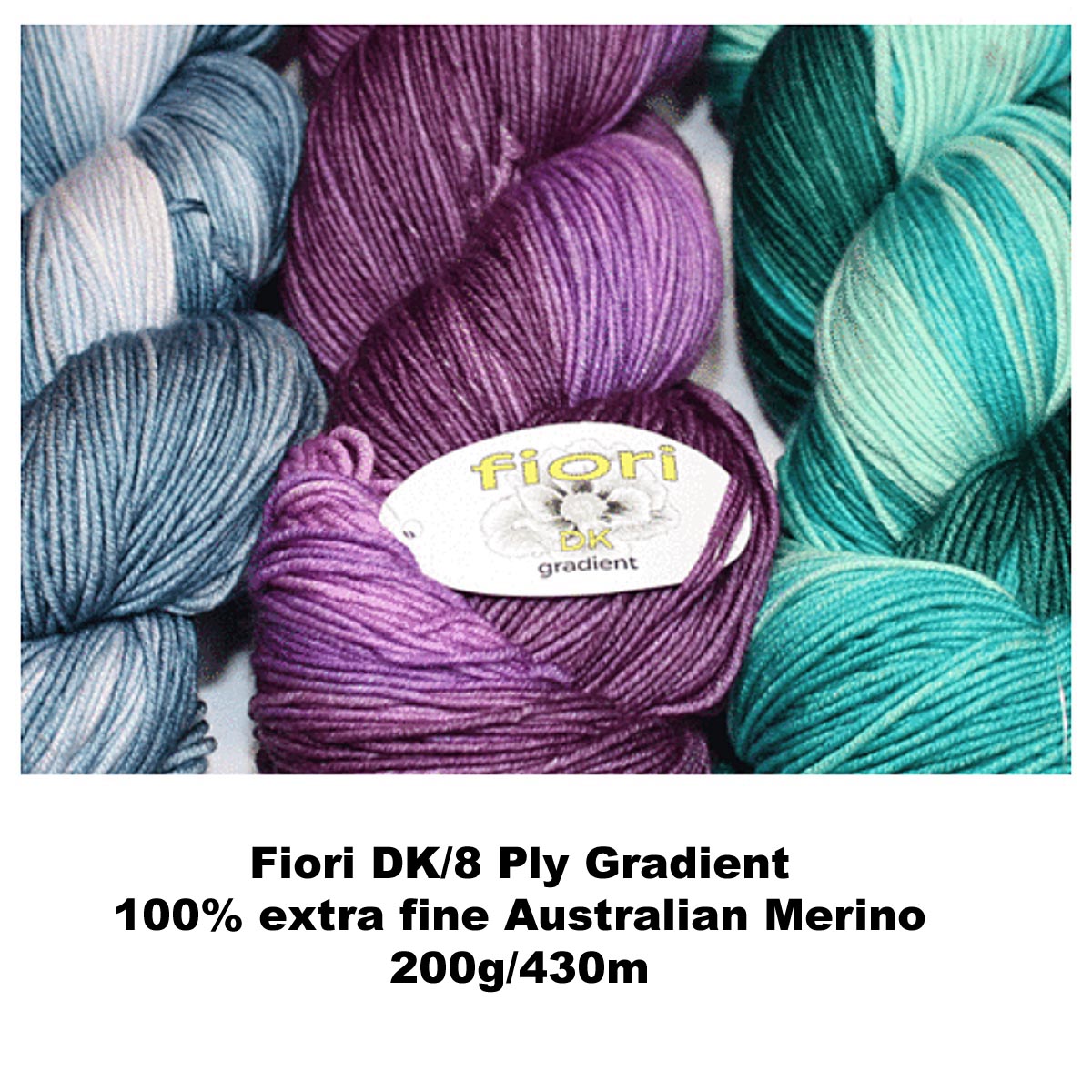 FIORI Gradient 8ply/DK 100% Australian Extra Fine Merino 200g/430m CHOOSE COLOUR