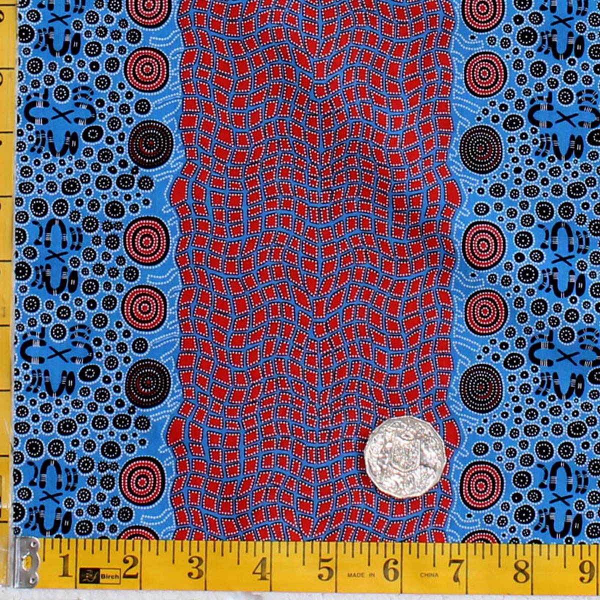 FIRE DREAMING BLUE by Australian Aboriginal Artist JANET LONG NAKAMARRA