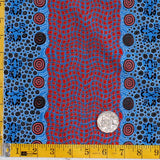 FIRE DREAMING BLUE by Australian Aboriginal Artist JANET LONG NAKAMARRA