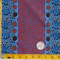 FIRE DREAMING BLUE by Australian Aboriginal Artist JANET LONG NAKAMARRA