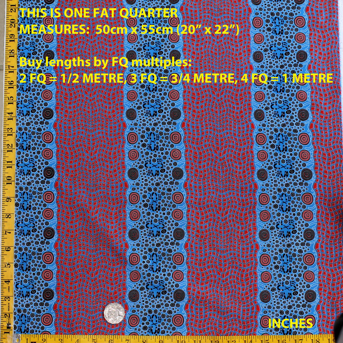 FIRE DREAMING BLUE by Australian Aboriginal Artist JANET LONG NAKAMARRA