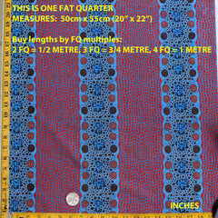 FIRE DREAMING BLUE by Australian Aboriginal Artist JANET LONG NAKAMARRA