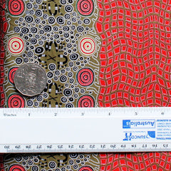 FIRE DREAMING OLIVE by Australian Aboriginal Artist JANET LONG NAKAMARRA