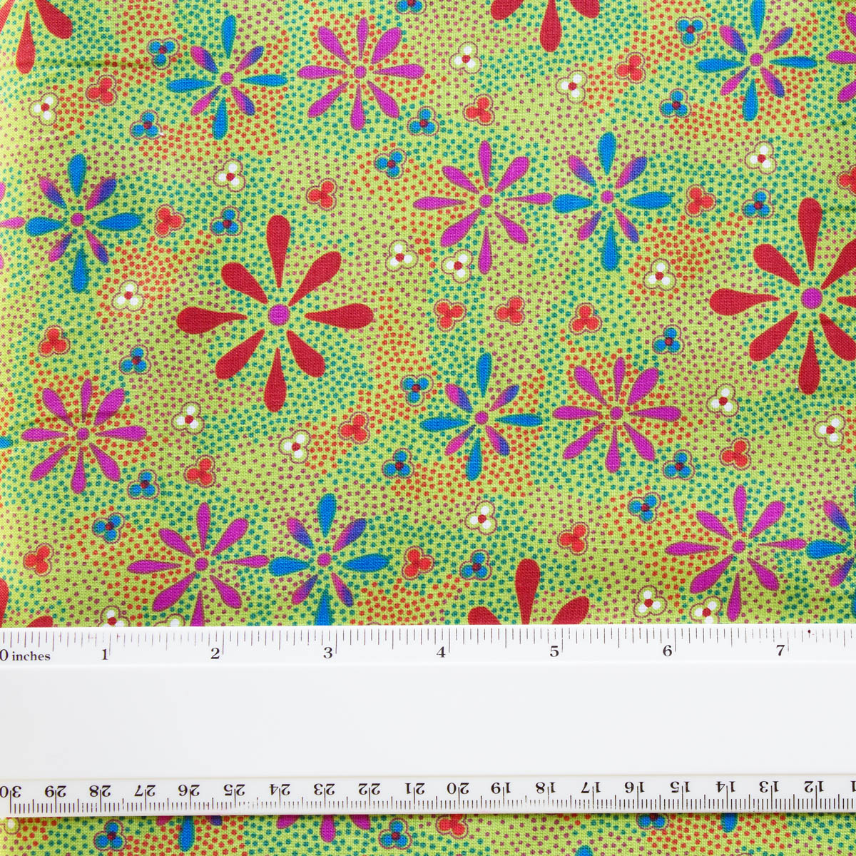 FLOWERS IN THE DESERT GREEN by Australian Aboriginal Artist Lauren Doolan